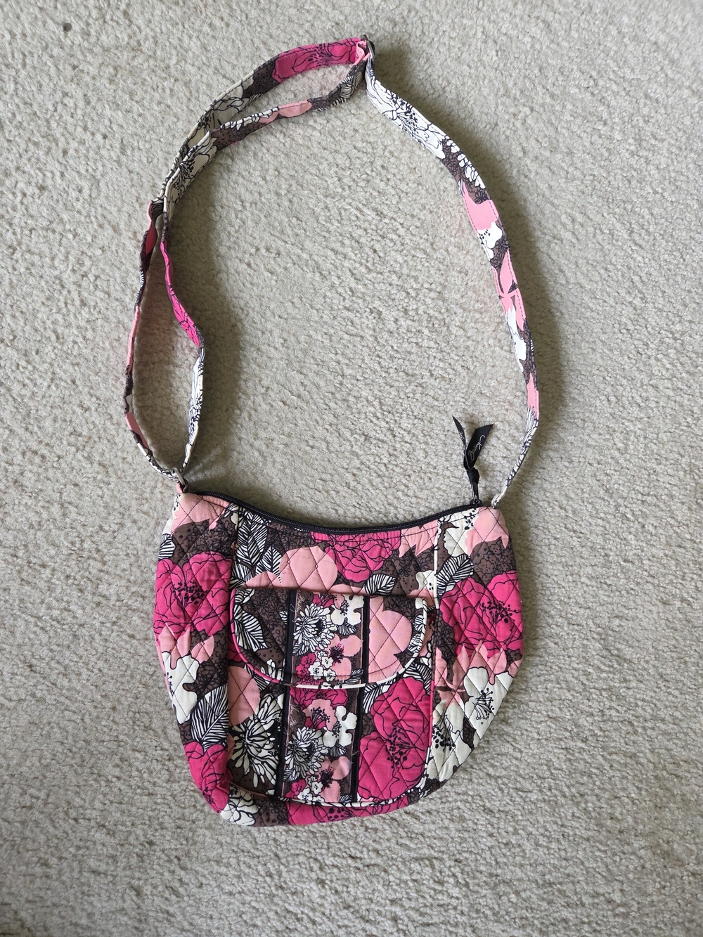 Vera Bradley Lizzy Crossbody- Mocha Rouge